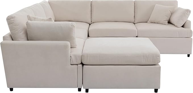 Merax 6-Seater Modern Large U-Shape Sectional Sofa, - Image 5