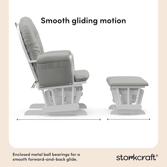 Storkcraft Premium Hoop Glider & Ottoman — GREENGUARD Gold Certified Nursery - Image 5