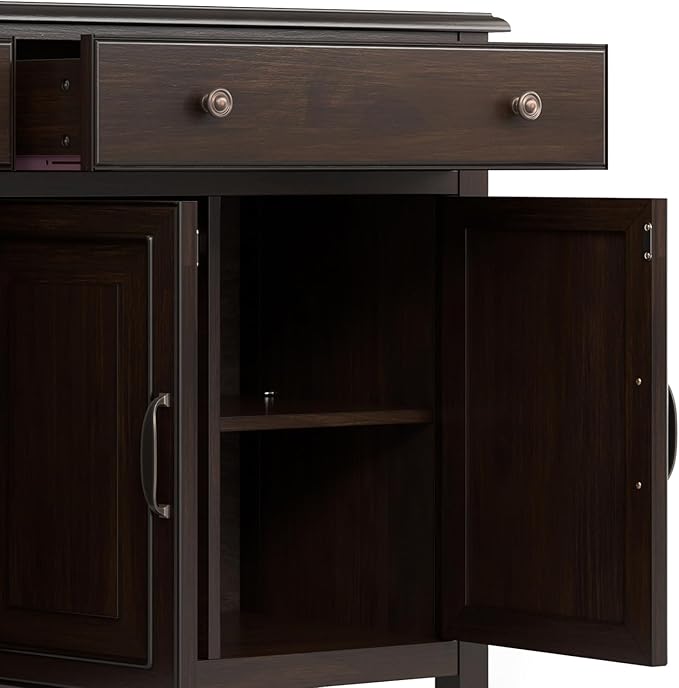 SIMPLIHOME Connaught SOLID WOOD 67 inch Wide Traditional Large Sideboard Buffet - Image 10