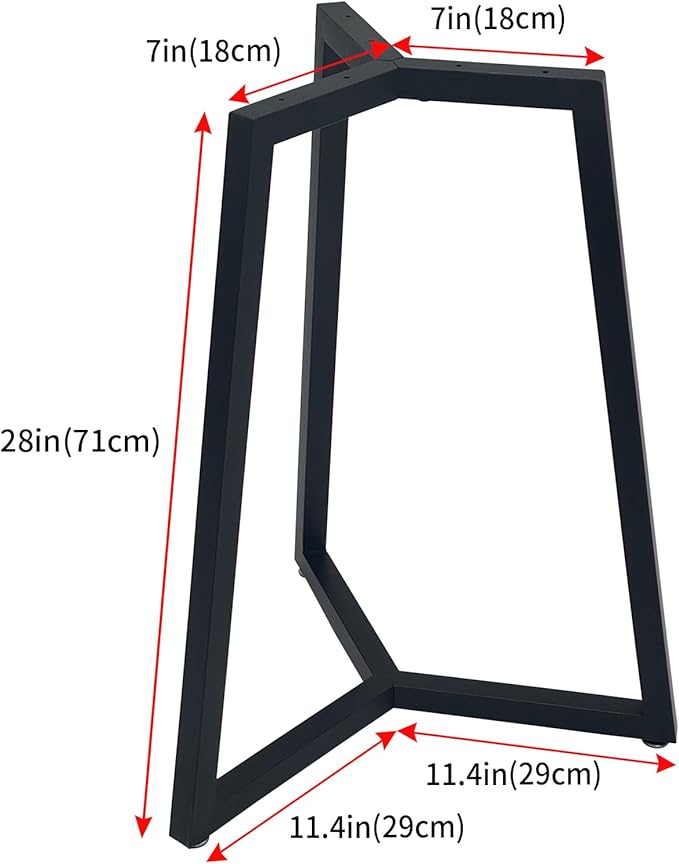 Round Metal Coffee Table Legs, 28 Inch Black Iron Dining Table Base Only - Image 4