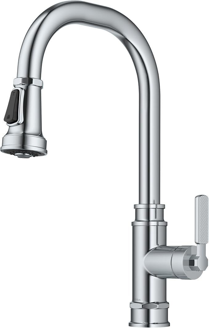 KRAUS Allyn Transitional Industrial Pull-Down Single Handle Kitchen Faucet in by KRAUS