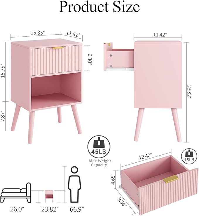 Nightstand, Small Side Table, Bedside Table - Image 2