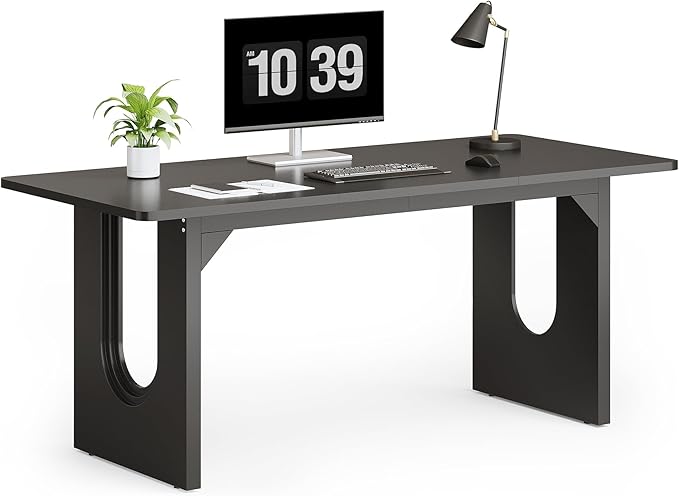 LITTLE TREE 70.8-Inch Home Office Desk, Study Writing Work Desk by LITTLETREE