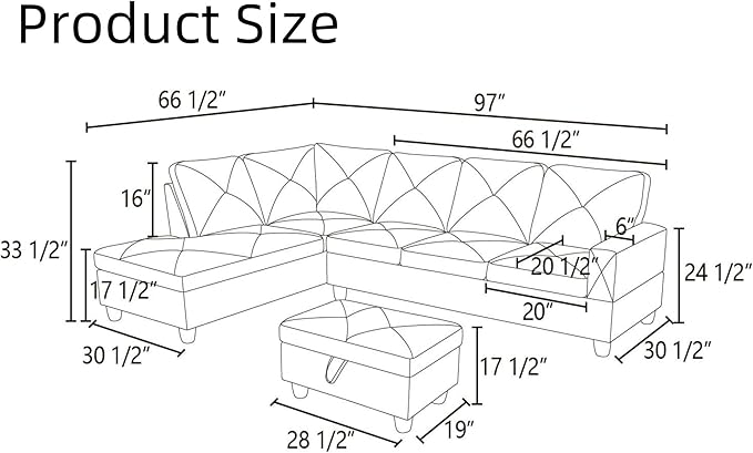 Modular Leather Sectional Couch, L Shaped Couch - Image 2