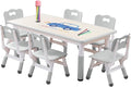 Kids Table and Chairs Set, Height Adjustable Desk by HAPPYMATY