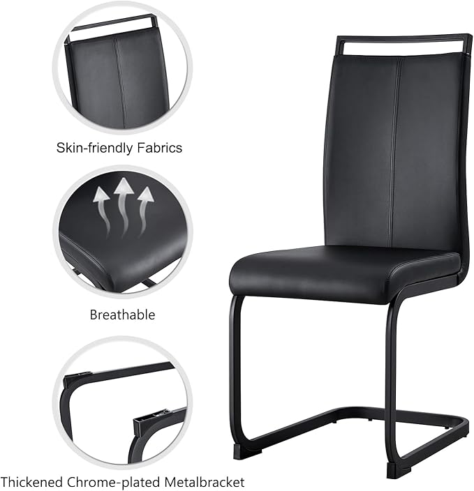 Modern Dining Chairs Set of 4, High Back Kitchen Chairs, Side Room Chair - Image 4
