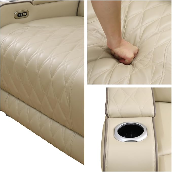 Recliner Chair, Leather Recliner Home Theater Seating, Electric Reclining Chair - Image 5