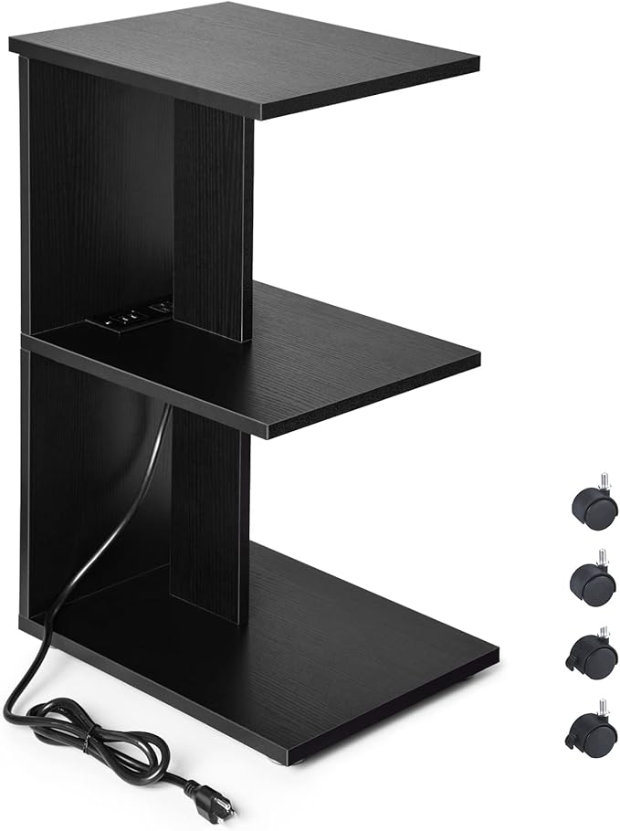 ZGREN End Table with Charging Station, Narrow Side Tables by ZGREN
