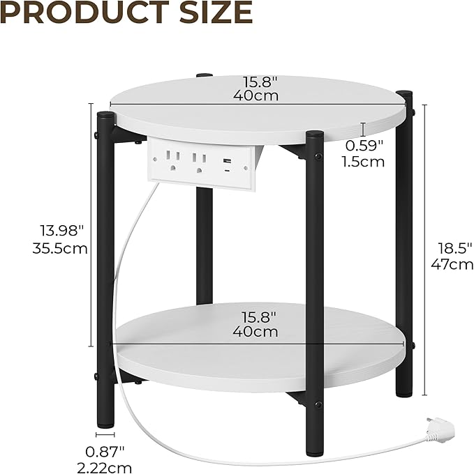 LIKIMIO Small Round End Tables Set of 2 - Image 3