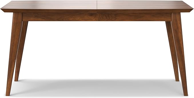 SIMPLIHOME Draper Extendable Dining Table, Solid Wood Walnut Veneer in Walnut - Image 5