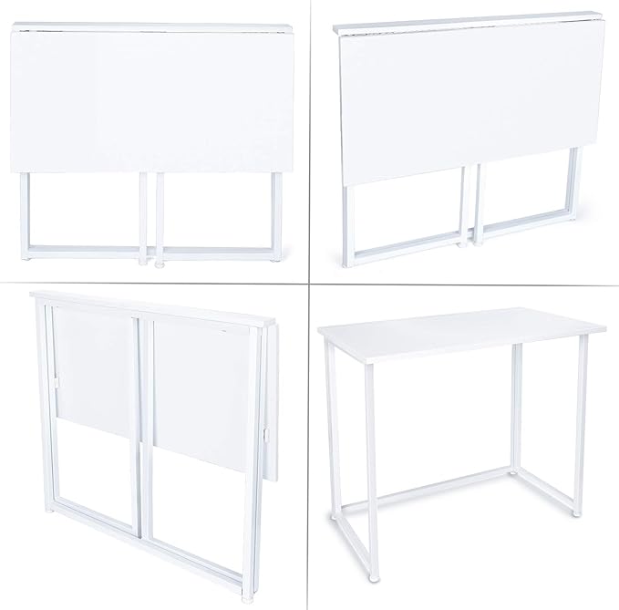Leopard Folding Computer Desk for Small Spaces, No-Assembly Space-Saving Home - Image 6