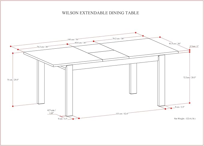 SIMPLIHOME Wilson Extendable Dining Table, Solid Wood Walnut Veneer, 60-76 x 36 - Image 3