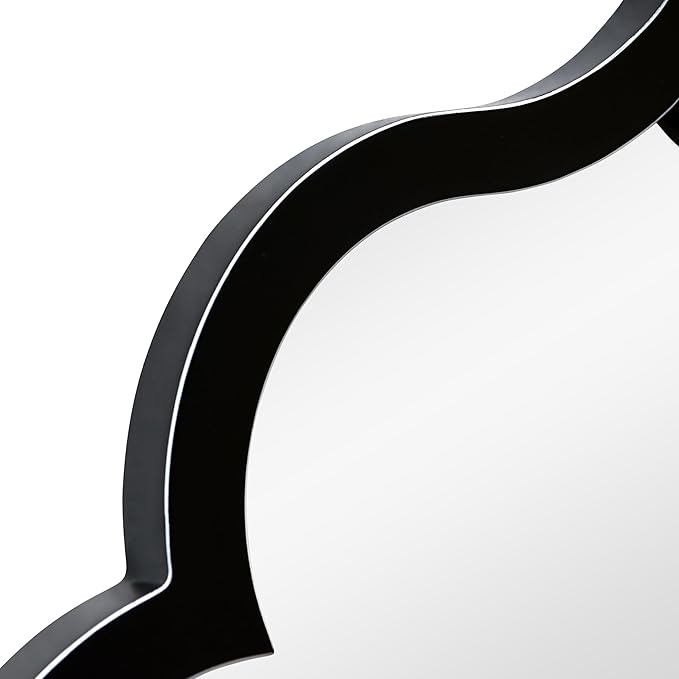 Empire Art Direct Curved Scalloped Wall Mirror on Black Matte Frame - Image 3