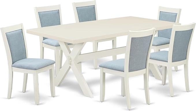 East West Furniture X027MZ015-7 7 Piece Dining Set Consist of a Rectangle by EastWestFurniture