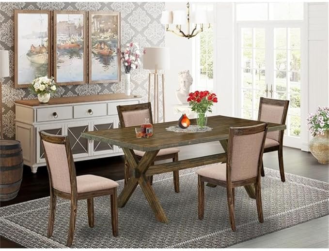 East West Furniture X777MZ716-5 5 Piece Kitchen Table Set - Image 2