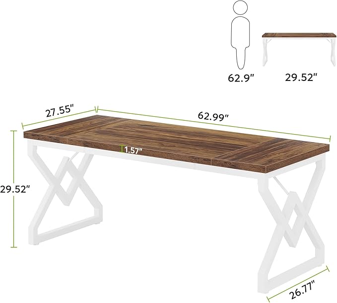 Tribesigns 63 Inch Executive Desk, Large Office Desk - Image 2