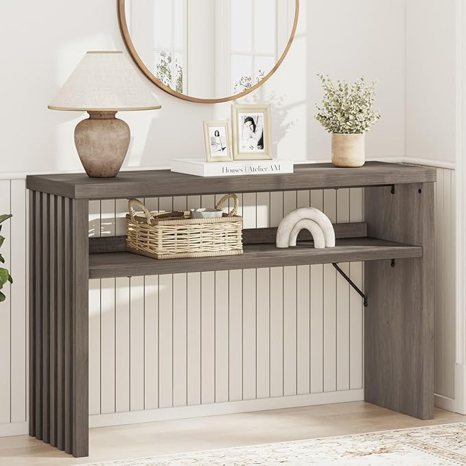 BON AUGURE Sofa Console Table, Wood Entryway Table, Modern Narrow Hallway Tables - Image 7
