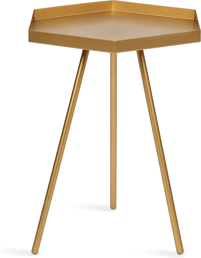 Kate and Laurel Kashvi Modern Side Table 17 x 15 x 20; Gold Decorative Glam by KateandLaurel