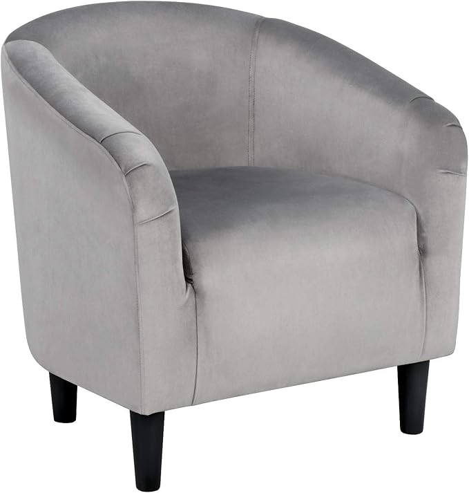 Yaheetech Living Room Chair, Velvet Accent Upholstered Barrel Sitting Chair by Yaheetech
