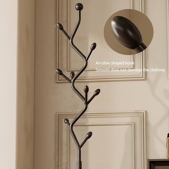 Tree-shaped coat rack stand, Metal coat tree - Image 3