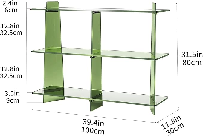 Acrylic Bookshelf, Small 3 Tier Open Bookcase - Image 3