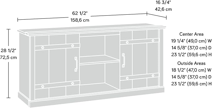 Sauder Miscellaneous Entertainment Farmhouse TV Stand, - Image 3