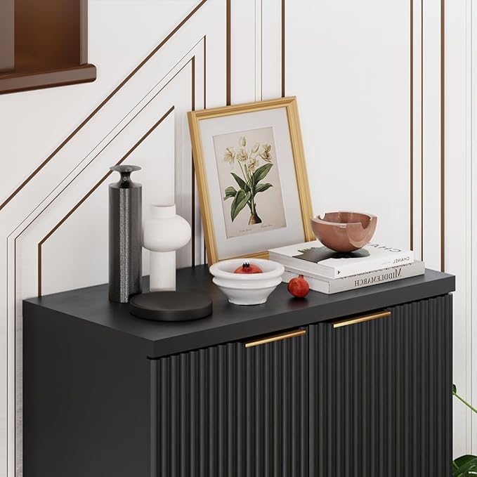 23.6" Sideboard Cabinet with 2 Doors, Modern Buffet Cabinet with Adjustable - Image 5