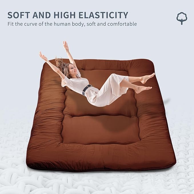 Japanese Floor Mattress, Roll Up Memory Foam Tatami Mat Easy to Store and - Image 7