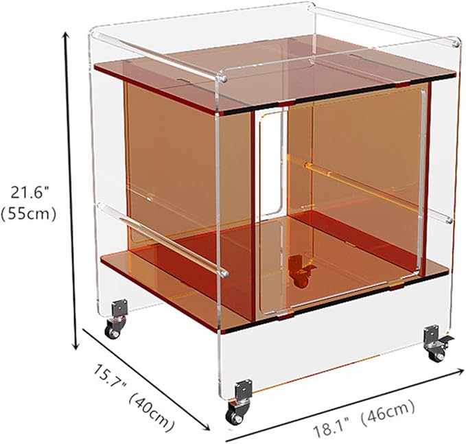 Transparent Acrylic Mobile Side Table - Image 3