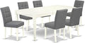 East West Furniture DOAS7-LWH-41 7 Piece Modern Dining Table Set Includes A by EastWestFurniture