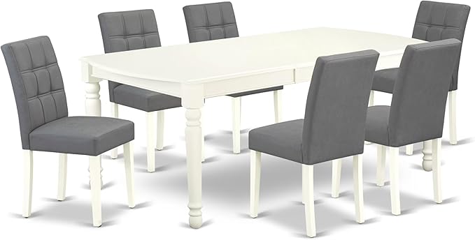 East West Furniture DOAS7-LWH-41 7 Piece Modern Dining Table Set Includes A by EastWestFurniture