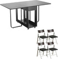 Folding table and chair set, dining table by Unknown