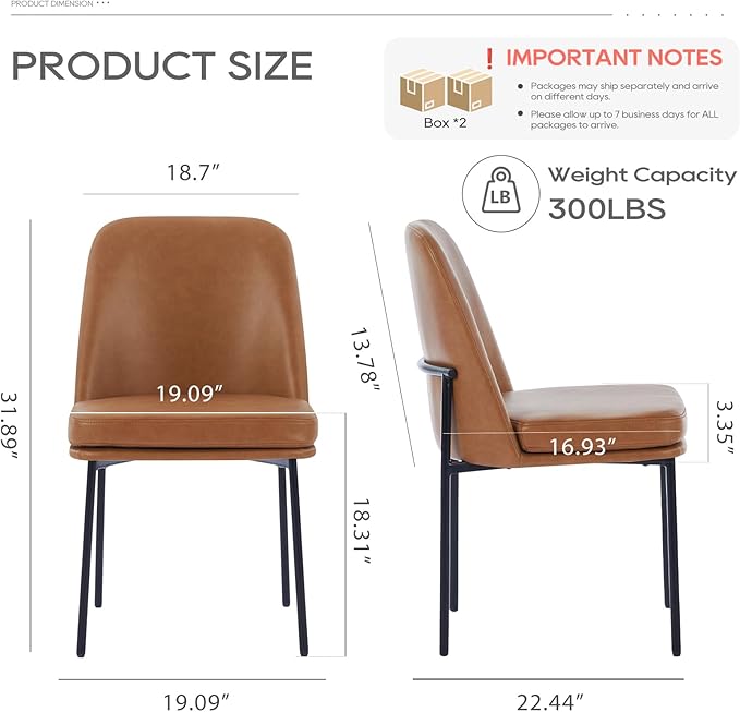 COLAMY Modern Dining Chairs Set of 4, Faux Leather Upholstered Kitchen Chairs - Image 5