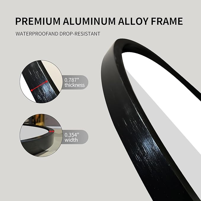 LAIYA 40x24inch Oval Wall Bathroom Mirror - Image 4