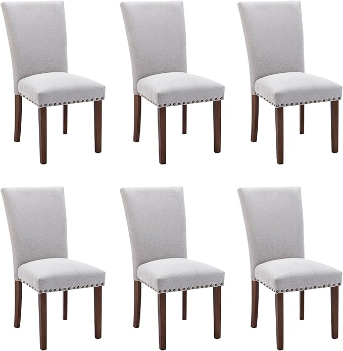 COLAMY Parsons Dining Chairs Set of 6, Upholstered Fabric Dining Room Kitchen by COLAMYINC