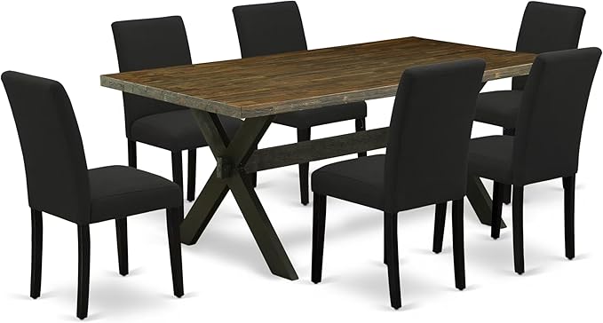 East West Furniture X677AB624-7 7 Piece Dining Set Consist of a Rectangle by EastWestFurniture
