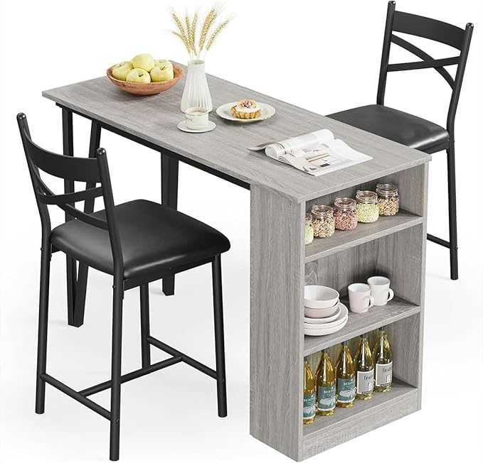 Garvee Bar Table and Chairs Set, 3 Piece Bar Table Set - Image 8