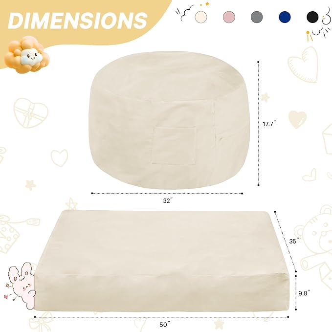 Kids Bean Bag Chair Bed - Image 3