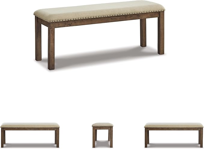 Signature Design by Ashley Moriville Casual Rustic Upholstered Dining Bench - Image 6