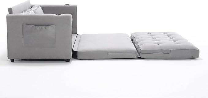 ERYE Modern Upholstered Loveseat Sofa Foldable Convertible Floor Sofabed - Image 10