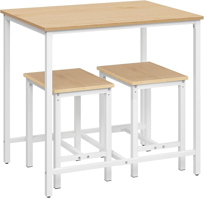 HOOBRO 3-Piece Industrial Dining Table Set, Kitchen Table, Space Saving Dinette by HOOBRO