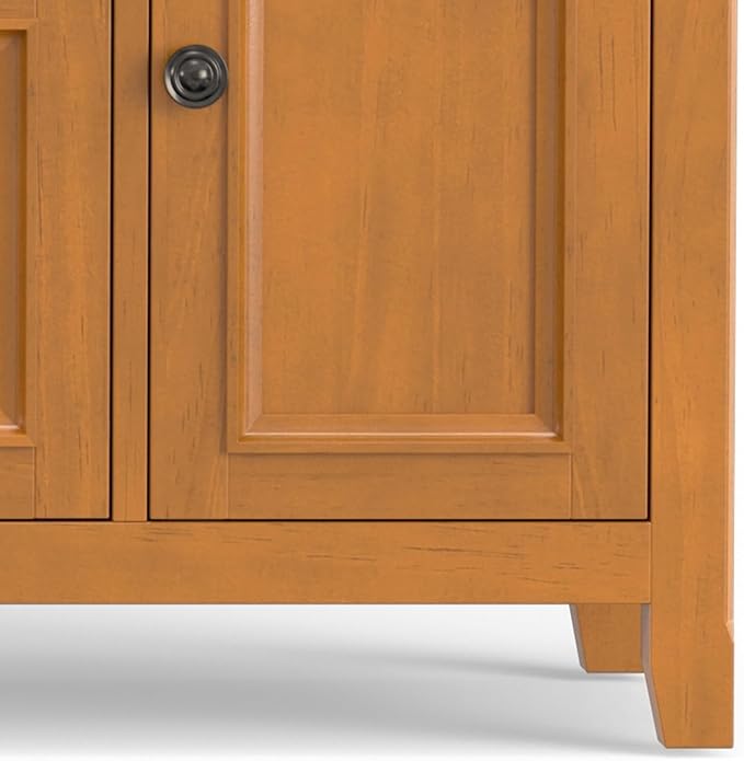SIMPLIHOME Amherst 72-inch Wide Solid Wood TV Stand in Light Golden Brown - Image 8