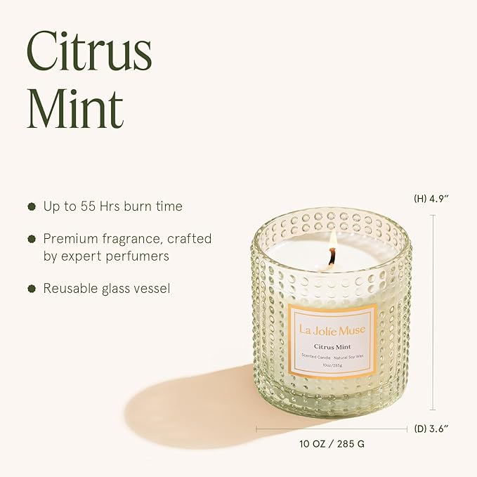 LA JOLIE MUSE Citrus Mint Candle, Summer Candles - Image 5