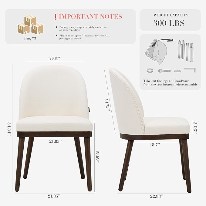 COLAMY Upholstered Dining Chairs Set of 6, Large Dining Room Kitchen Chairs - Image 2
