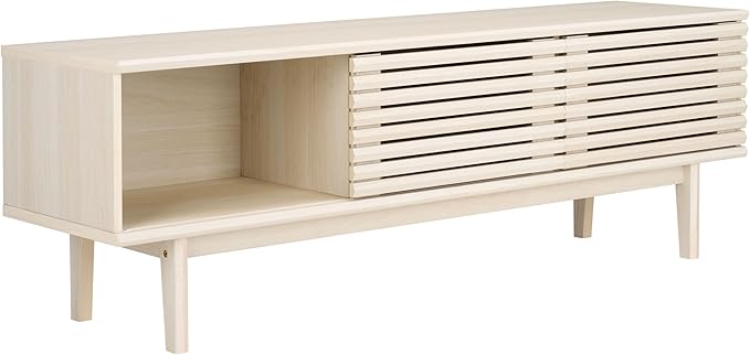 SAFAVIEH Aricia TV Stand for up to 65" Flatscreen – Bleached White, 2 Sliding - Image 6