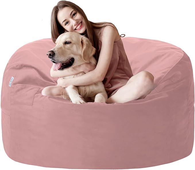 3FT Bean Bag Chair with Ultra Soft Velvet Cover Bean Bag Sofa with Memory Foam by Unknown