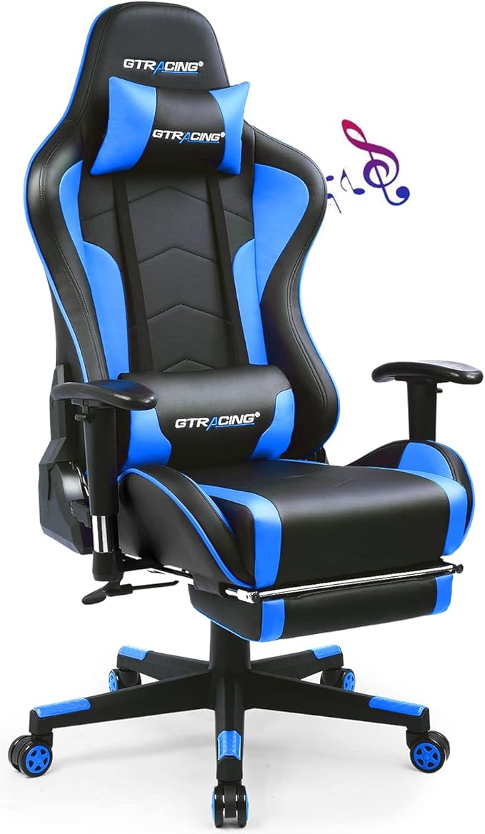 GTRACING Gaming Chair with Footrest and Bluetooth Speakers Music Video Game - Image 6