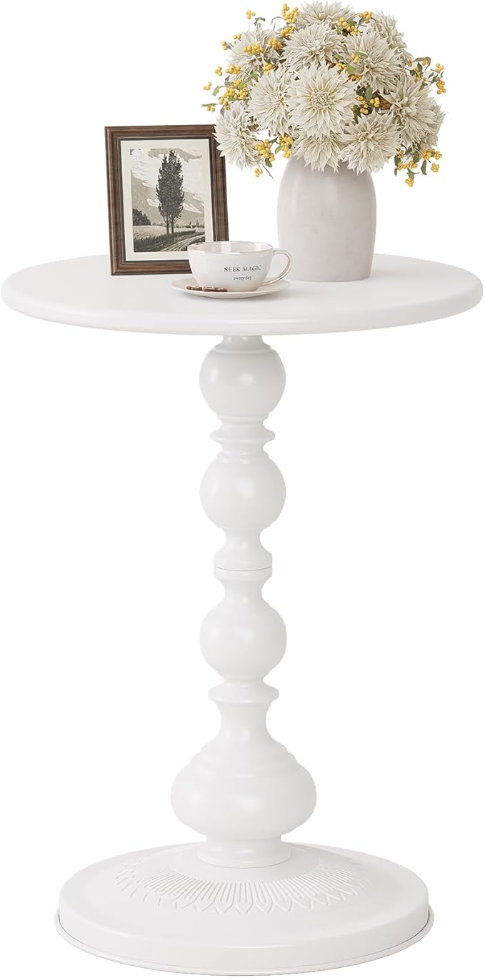 Metal Round Side Table, Small Drink Table by Unknown
