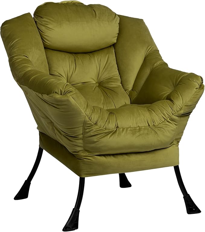 HollyHOME Modern Fabric Large Lazy Chair, Accent Oversized Comfy Reading Chair by HollyHOME