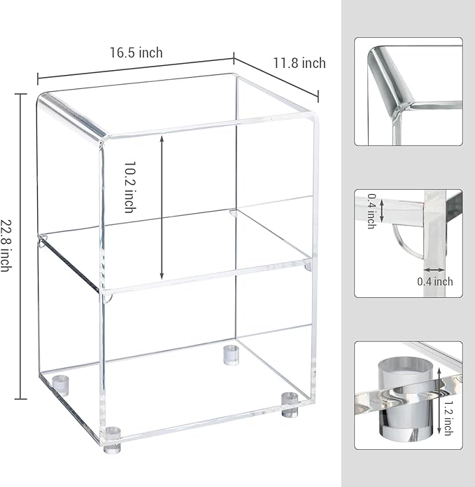 MyGift 3 Tier Clear Acrylic Table, Accent Furniture - Image 3